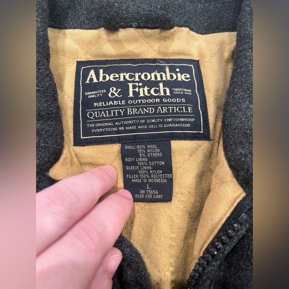 EUC Abercrombie & Fitch, Size Men’s Large, Vintage A&F %100 Wool Full Zip Jacket - Picture 4 of 7